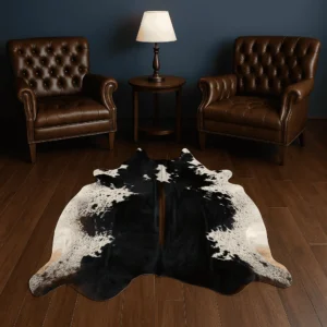 Tri-Colour Cowhide Rug – 5x5.5 FT