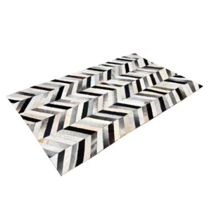 Handcrafted Cow Patchwork Rug – 3x5 FT