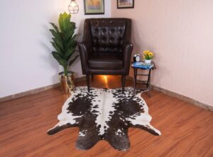 Tri-Colour Genuine Cowhide Rug – 5x5.5 FT | ON Stop Shop